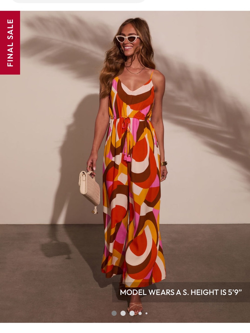 Vici Adina Printed Abstract Jumpsuit Small - Picture 2 of 3